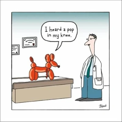 Image of Woodmansterne General Open Funny Birthday/Blank Card for Men/Women Balloon Dog at the Doctor&#039;s Eco Friendly &amp; Recyclable