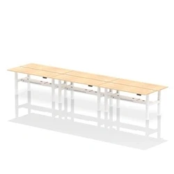 Image of Air B2B 1800x600mm Height Adjustable 6P Bench Desk CP Maple/White