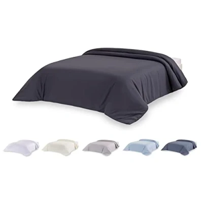Image of Todocama Extra Soft Microfibre Duvet Cover, Dark Grey, 80/90 cm, 150 x 220 cm.
