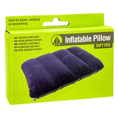 Image of VFM Flocked Inflatable Pillow, Camping, Festivals, Outdoor Leisure, Thick, Padded, Tent Survival Equipment, Size: 42 x 27 7.5