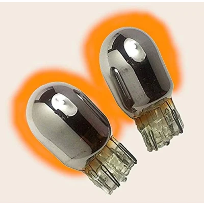 Image of UKB4C 2x Chrome Silver Indicator Bulbs Side Repeater 501 Flash Amber Orange fits Transit Platform/Chassis 2000 &gt;
