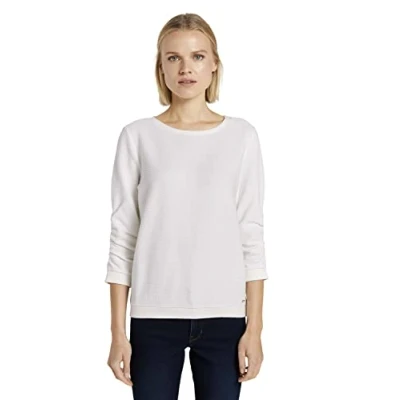 Image of Tom Tailor Denim Women&#039;s 1021114 Sweatshirt with print, 10332 Off White, XL