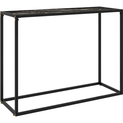 Image of vidaXL Console Table Black 100x35x75 cm Tempered Glass