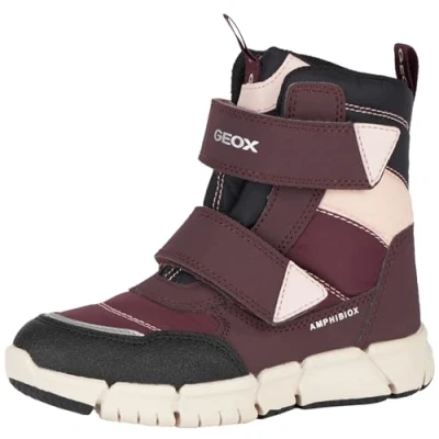 Image of Geox J Flexyper Girl B AB Ankle Boot, Dk Burgundy, 5 UK