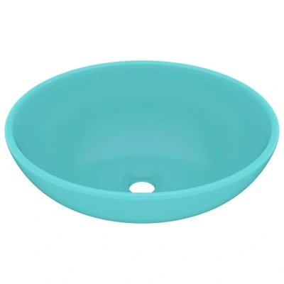 Image of vidaXL Luxury Basin Oval shaped Matt Light Green 40x33 cm Ceramic