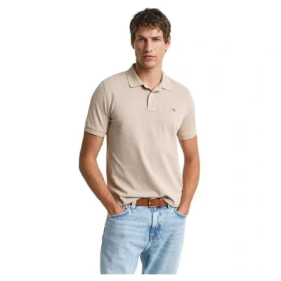 Image of Gant Shield Piqué Polo Shirt Sand Beige size M