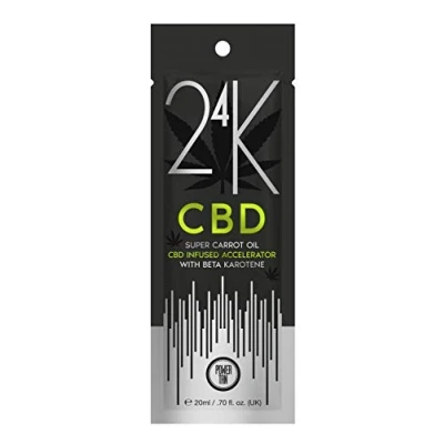Image of Power Tan 24K CBD Super Carrot Oil Infused Sunbed Tanning Accelerator Cream Lotion 20ml