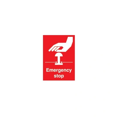 Image of Sitesafe Emergency Stop Sign 75 x 100mm