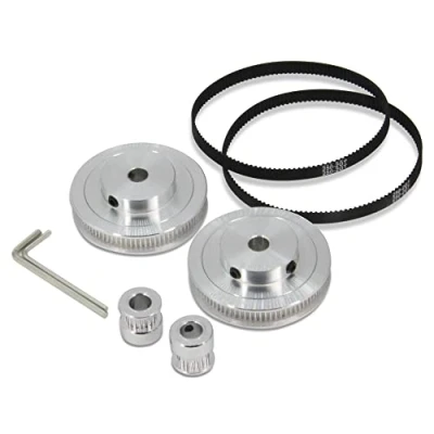 Image of Zeberoxyz 2PCS Set GT2 Synchronous Wheel 20&amp;80 Teeth 8mm Bore Aluminum Timing Pulley with Length 250mm Width 6mm Belt (20 80T 8B 6)