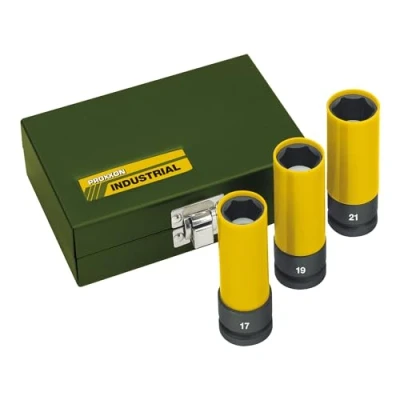 Image of Proxxon Impact 23938 Wheel Nut Set 1/2 Inch 17/19 / 21 mm Pack of 3