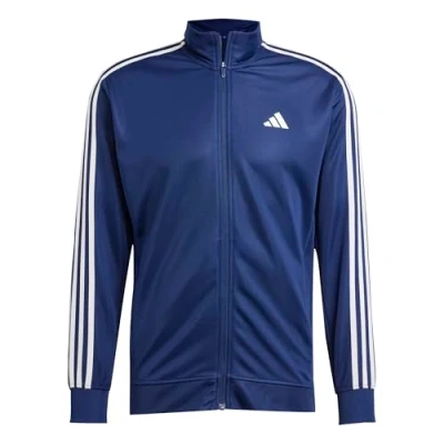 Image of adidas Men&#039;s Train Essentials 3 Stripes Training Hooded Track Top, dark blue, XL