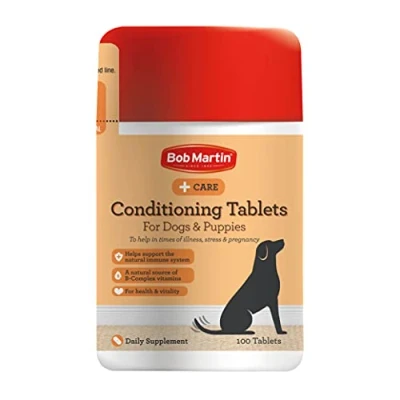 Image of Bob Martin Conditioning Tablets for Dogs (100 Tablets) Rich in Vitamins, Supports a Healthy Immune System, Nutritional Tasty Supplement