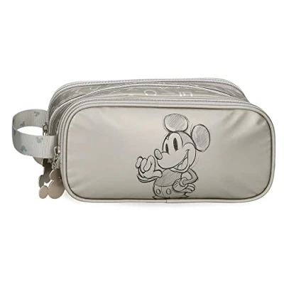 Image of Disney Mickey 100 Triple Case Gray 22x10x9 cms Polyester