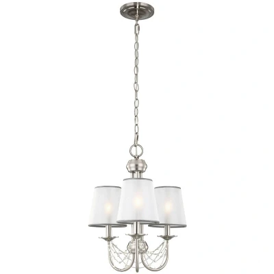Image of Aveline Multi Arm Chandelier 3 Light Brushed Steel Finish, E14