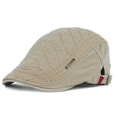Image of Adantico Mens Coton Falt Cap for Spring (Beige)
