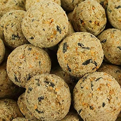Image of BusyBeaks Suet Fat Balls Premium Garden Wild Bird Food Enhanced Year Round Formula Naturally Blended High in Energy &amp; Protein Rich Feed Full of Fresh Nutritious Fibre Moisture (25 Pack)
