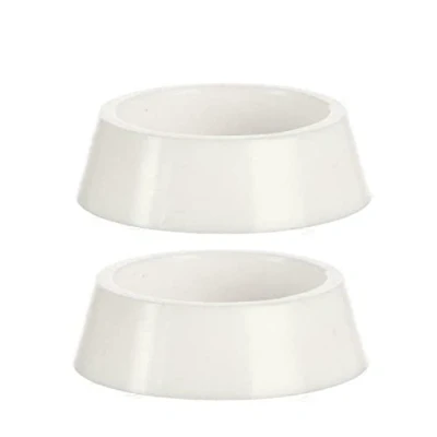 Image of Farrow Industries Dolls House 2 Plain White Pet Food Dish Water Bowl Large 1:12 Accessory