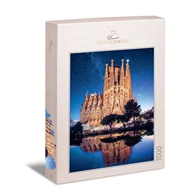 Image of Ulmer Puzzleschmiede Barcelona Puzzle &quot;Basilica Sagrada Familia&quot; Impressively Photographed 1000 Piece Landmark of Barcelona, Catalonia, Spain Premium Made in Germany