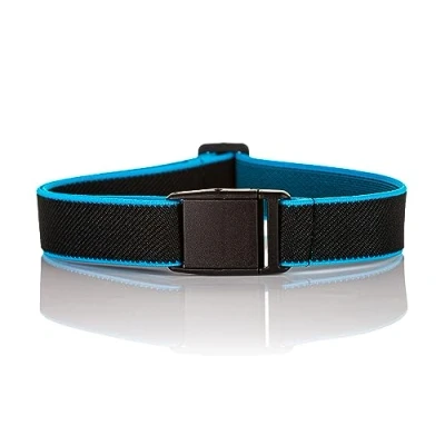 Image of Olata Children’s Elasticated Belt with Plastic Clip Buckle (1 6 Years). Black/Turquoise