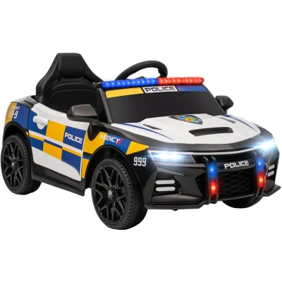 Image of AIYAPLAY Kids Electric Ride pm Police Car with Remote Control, Multicoloured