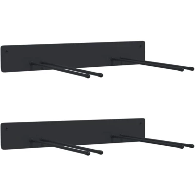 Image of vidaXL Garden Tool Storage Racks Wall Mounted 2 pcs Black Steel