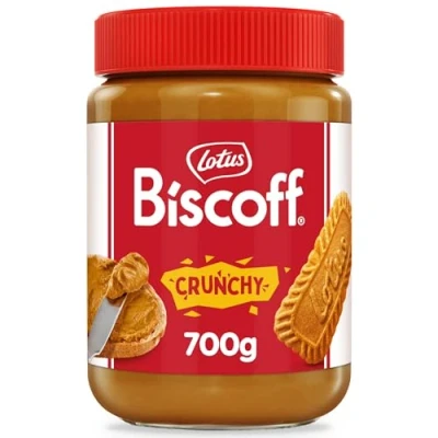 Image of Biscoff Sweet Spread Crunchy Caramelised Biscuit Flavour Vegan Nut Free No Colours or Added Flavours Plastic Jar 700g
