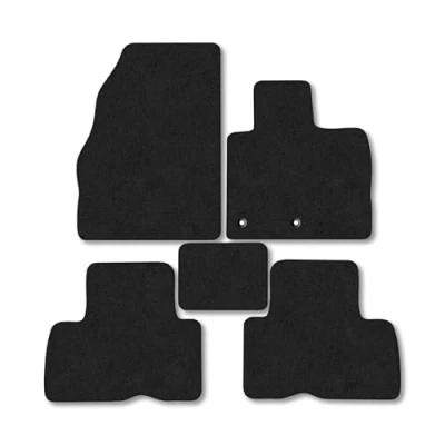 Image of Car Mats Compatible with Renault Grand Scenic (2009 2016) Tailored Fit Black Carpet Floor Set Accessory Custom 4 Pieces Anti Slip Backing &amp; Binding Trim Edge