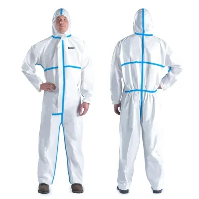 Image of YIBER Hazmat Suit Disposable Coveralls Full Body Protective Suits in 7 Sizes with Multiple Specifications &amp; Heavy duty PPSB Material PE Film Safe for Countless Applications