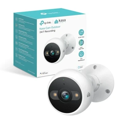 Image of Kasa 4MP 2K Security Camera Outdoor Wired, IP65, Starlight Sensor &amp; 98 Ft Night Vision, Motion/Person Detection, 2 Way Audio w/Siren, Cloud/SD Card Storage, Alexa &amp;Google Assistant Compatible(KC420WS)