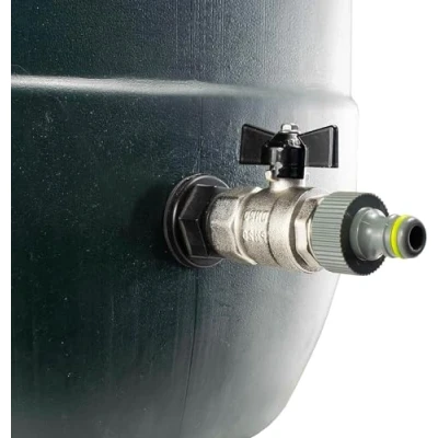 Image of Water Butt tank metal butterfly valve tap kit universal click lock connection 1/2&quot; 3/4&quot; 1&quot; (1/2&quot;)