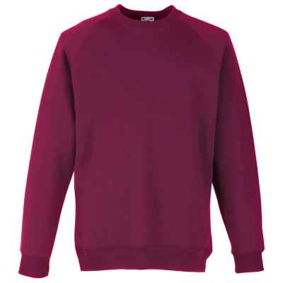 Image of Fruit of the Loom Childrens Unisex Raglan Sleeve Sweatshirt (Burgundy) Size 3 4Y