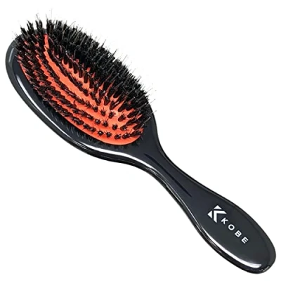 Image of Kobe K80 Series Professional Dual Bristle Cushion Paddle Brush Boar Hair Smoothing for Blow Dry, Detangling &amp; Straightening (Medium)