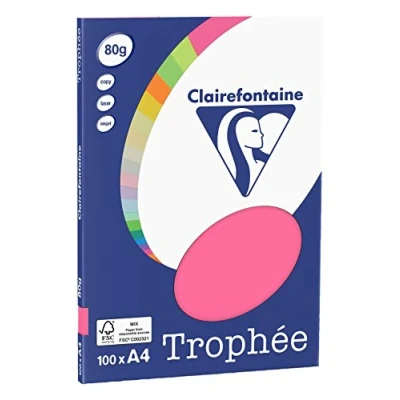 Image of Clairefontaine Trophee Copying Paper (A4, 80g/m², 100 Sheets) A4, 21 x 29.7 cm Fuchsia