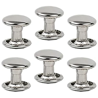 Image of 100 Sets Silver Stainless Steel Leather Rivets Double Cap Rivet Tubular Metal Studs Repairs Decoration Craft Accessories for Clothes Shoes Bags Belts (12mm 100sets, Silver)