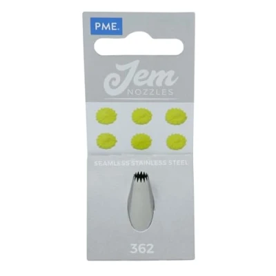 Image of PME JEM Fine Tooth Open Star Piping Nozzle no. 362, Silver