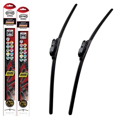 Image of Fits Vauxhall Adam 2013 Onwards Heyner Germany Aero Flat Windscreen Wiper Blades Replacement Front Set 26&quot;16&quot;