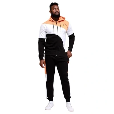 Image of KAM Men’s Athletic Tracksuit Full Zip Hoodie with Drawstring and Jogging Bottoms for Men UK, Amber Colour, Sizes 2XL
