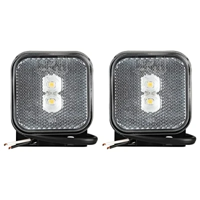 Image of 2 x LED Outline Light 12 24 Volt 65 mm with Holder and Reflector White Position Marker Truck Car Trailer Caravan