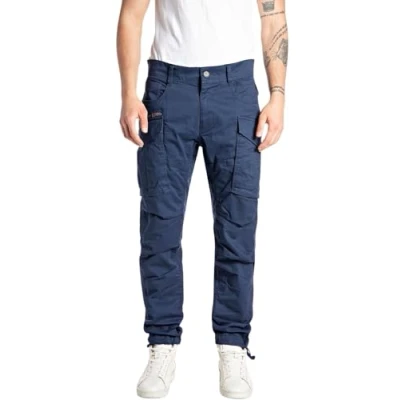 Image of Replay men&#039;s cargo trousers made of comfort cotton, blue (Mariner Navy 792), 33W / 30L