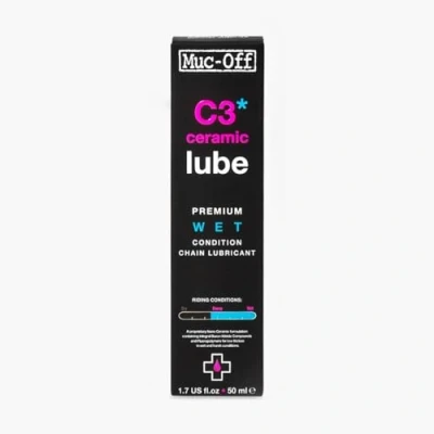 Image of Muc Off C3 Wet Chain Lube, 50ml Ceramic Bike Oil, Wax for Weather Conditions Lubricant and Bicycle Black
