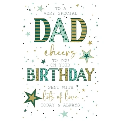 Image of Cherry Orchard Very Special Dad Birthday Card from Stars &amp; Dots Gold Foil Embossed Finish