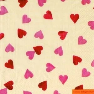 Image of Emma Bridgewater lunch napkins Hearts 33 cm square 20 in pack