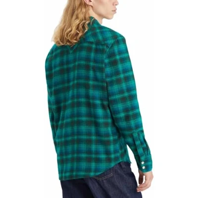 Image of Levi&#039;s Men&#039;s Barstow Western Standard Woven shirts, Ric Plaid Sporting Green, XS