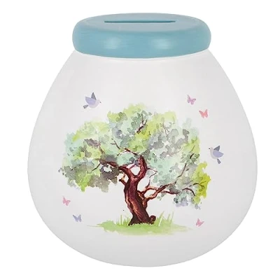 Image of Pot of Dreams Limited Edition Money Boxes from Dogs &amp; Cats to Home Tree Life SMASH open savings bank (Tree Life), 14cm x 14cm, K92530