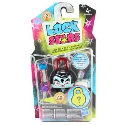 Image of Hasbro Lock Stars Series 2 Collectible Miniature 7cm Toy Figure On Clip with Accessories Vampire