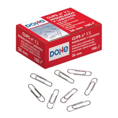 Image of MTL Pack of 100 Nickel Plated Paper Clips 26 mm