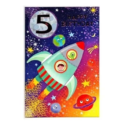 Image of Birthday Card for Five (5) Year Old Boy Free Post (UK)