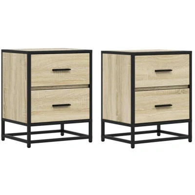 Image of vidaXL Bedside Cabinets 2 pcs Sonoma Oak 40x31x50 cm Engineered Wood