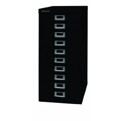 Image of Bisley MultiDrawerTM A4 29 Series 10 Drawers, Metal, 633 Black, 38 x 27.9 59 cm