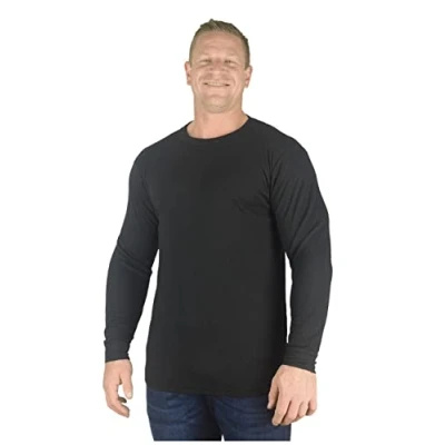 Image of KAM Big Mens Black Espin Thermal Long Sleeve Top Base Layer for Sizes 2XL 3XL 4XL 5XL 6XL 7XL 8XL, Size :